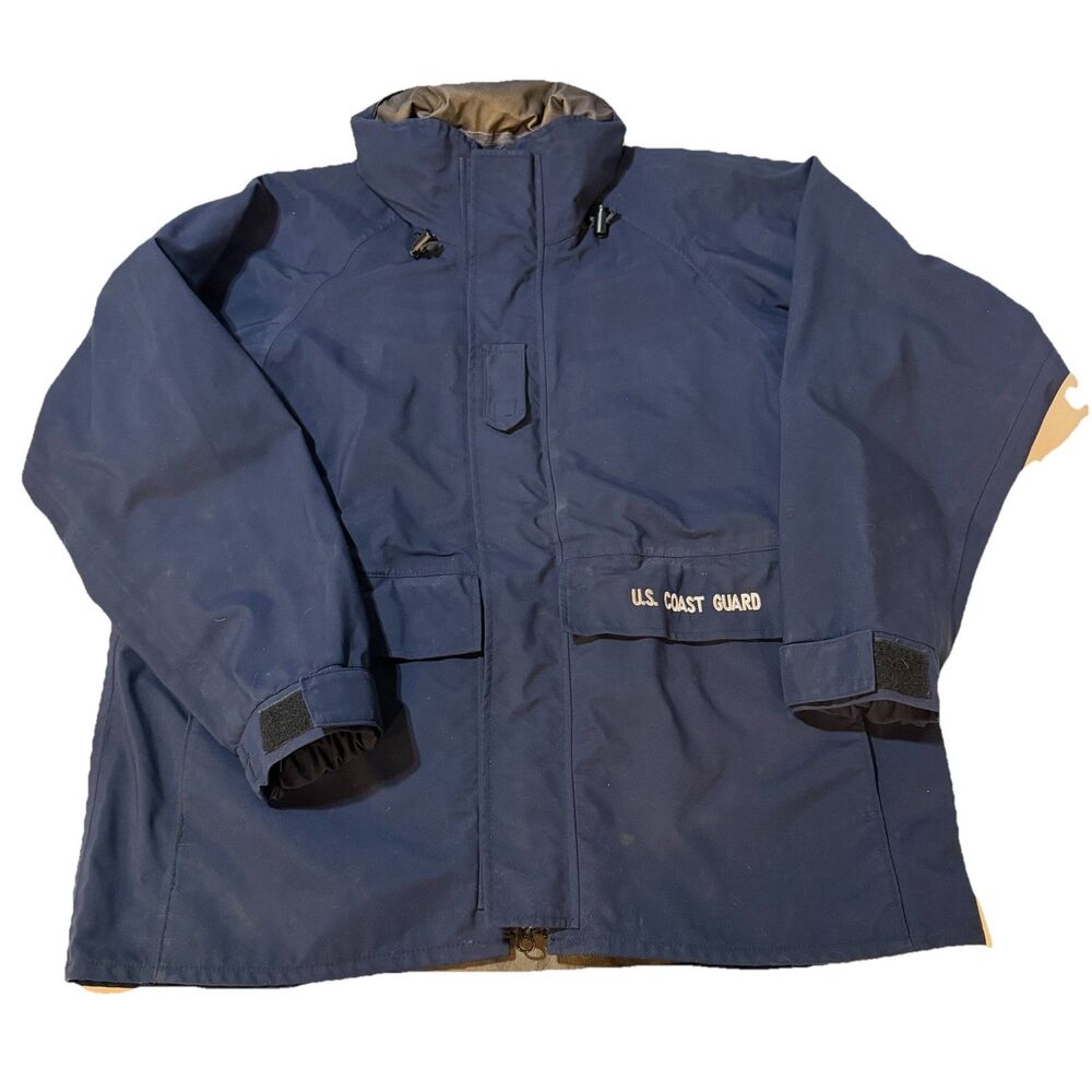 Propper Foul Weather Parka Jacket Mens Large Gore Tex USA Coast Guard W/ Hood
